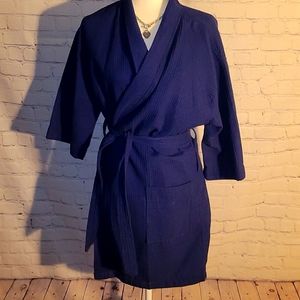 Waffle textured turkish 3/4 sleeve Robe
